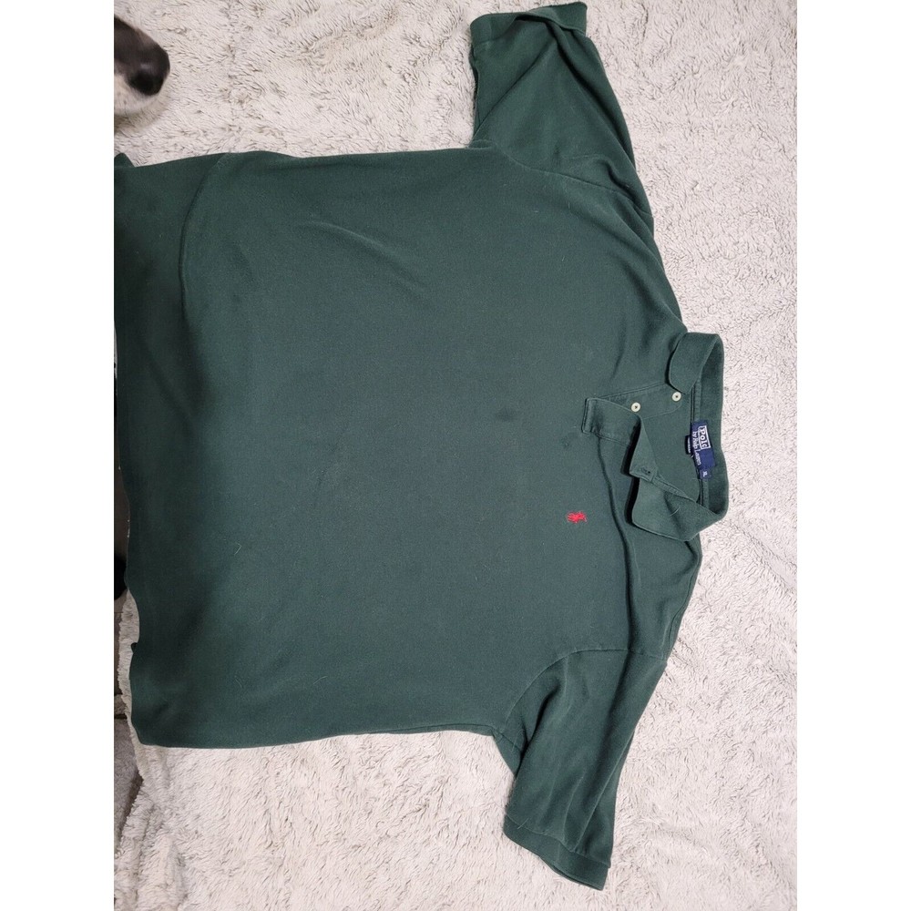 Vintage Polo Ralph Lauren Green shirt sleeve shirt MADE IN USA XL SEE DETAILS